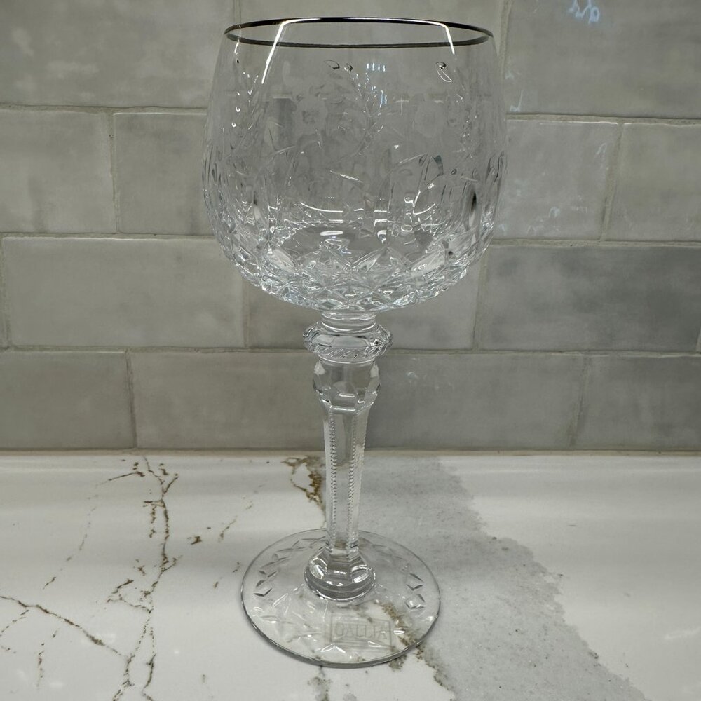 NWT! ROGASKA GALLIA LEAD CRYSTAL 8-5/8" BALLOON WINE GOBLET GLASS FROM SLOVENIA